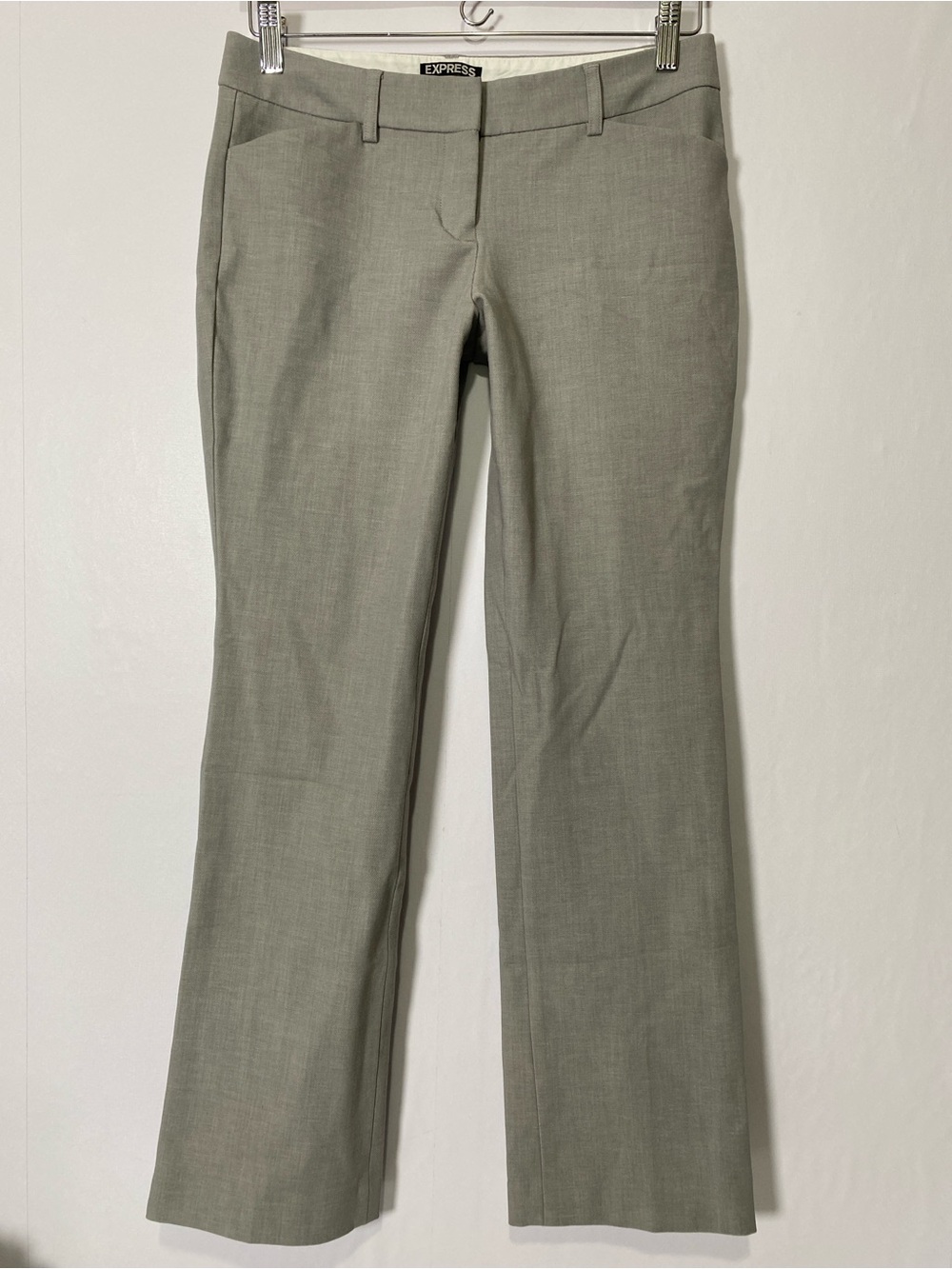 Express Editor Women's Low-waist Trouser Pants Gray 25 Stretch Casual Office